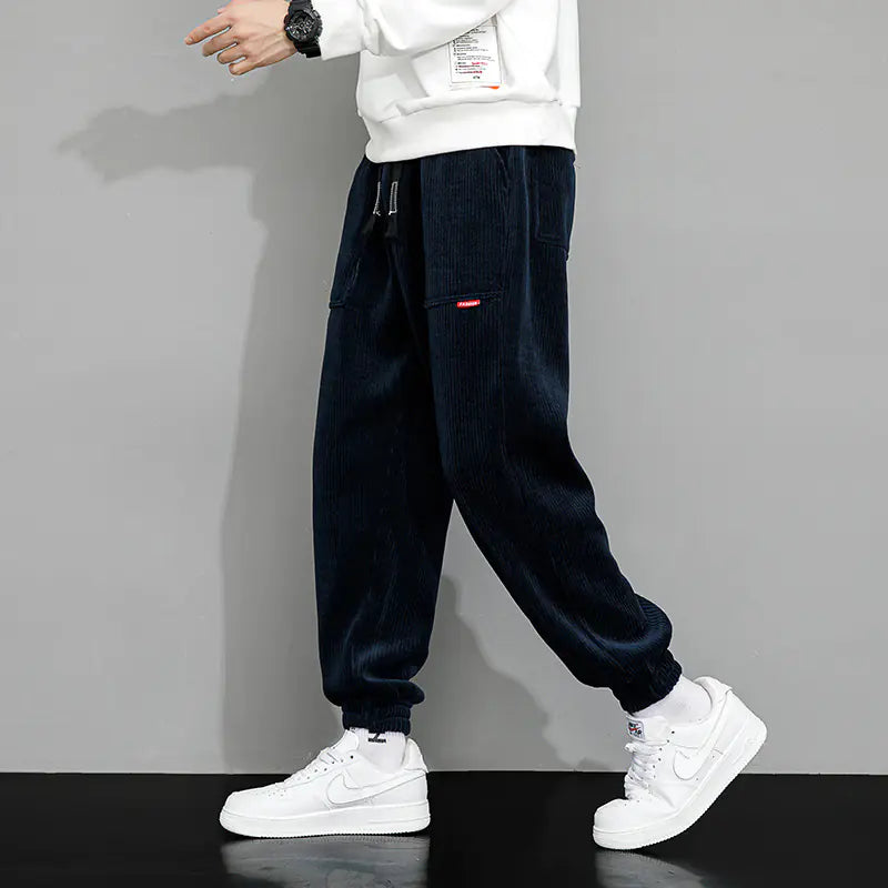 Men's Wide Leg Corduroy Lounge Pants with Weight