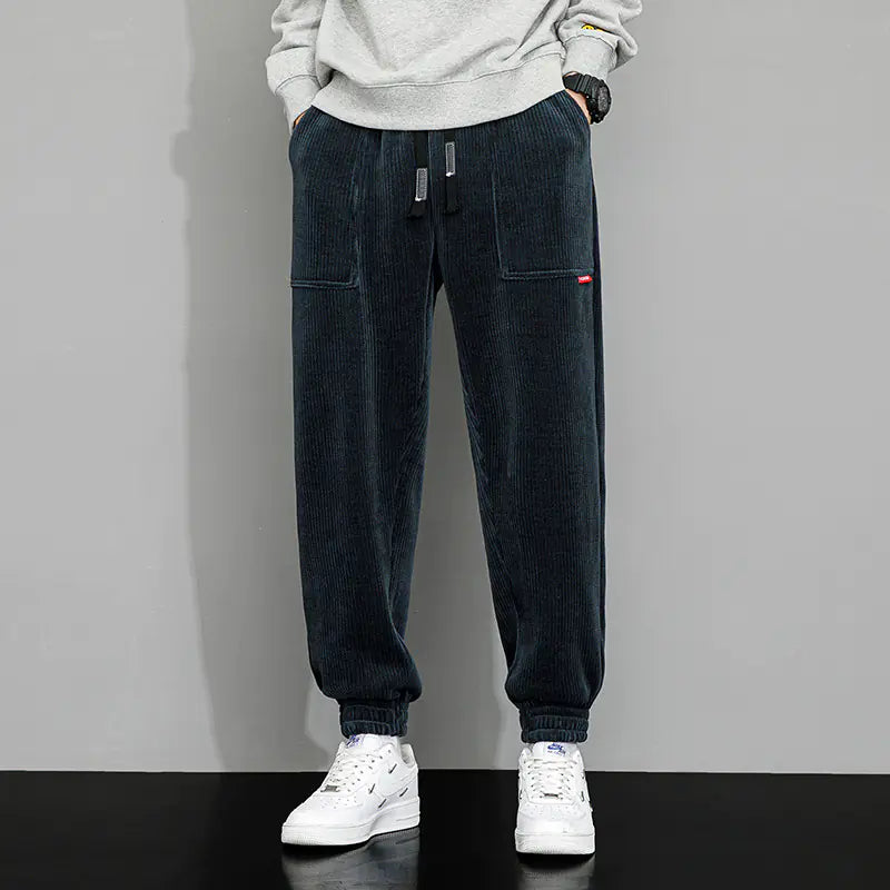 Men's Wide Leg Corduroy Lounge Pants with Weight
