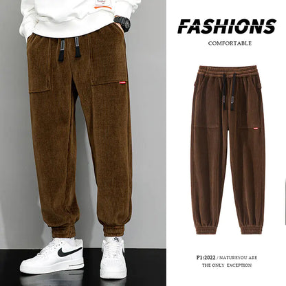 Men's Wide Leg Corduroy Lounge Pants with Weight