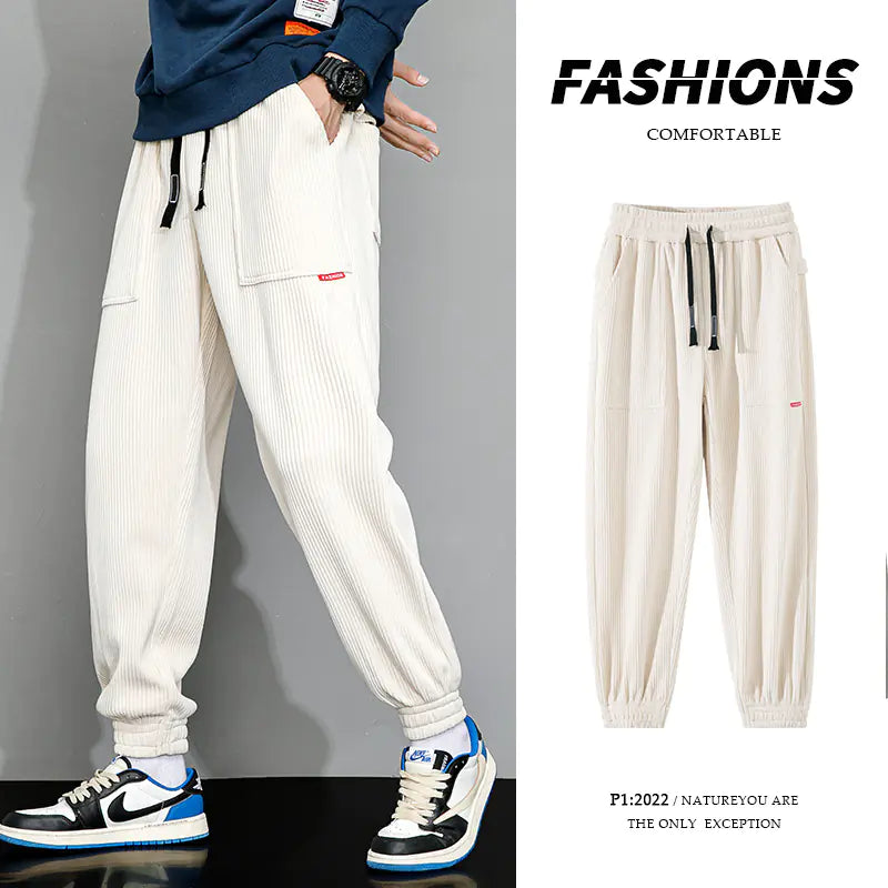 Men's Wide Leg Corduroy Lounge Pants with Weight