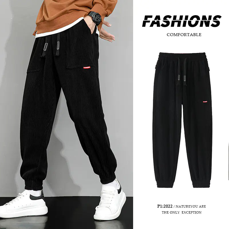 Men's Wide Leg Corduroy Lounge Pants with Weight