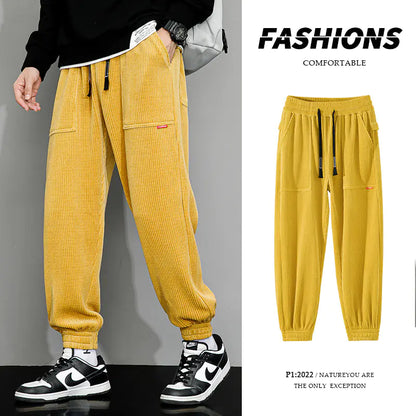 Men's Wide Leg Corduroy Lounge Pants with Weight