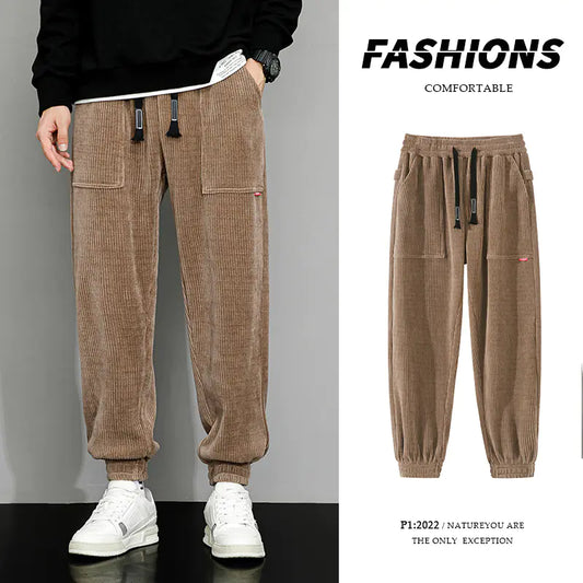 Men's Wide Leg Corduroy Lounge Pants with Weight