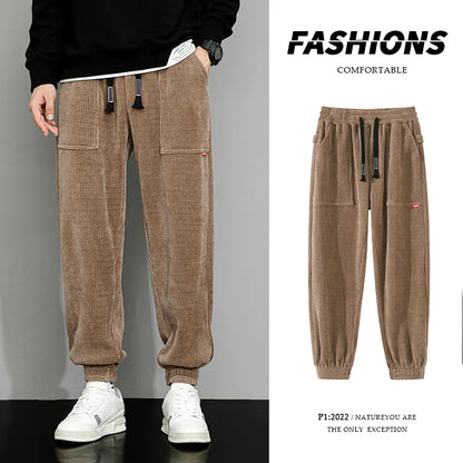 Men's Wide Leg Corduroy Lounge Pants with Weight
