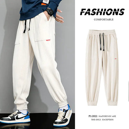 Men's Wide Leg Corduroy Lounge Pants with Weight
